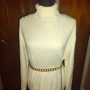 Ribbed Cream Turtleneck sweater